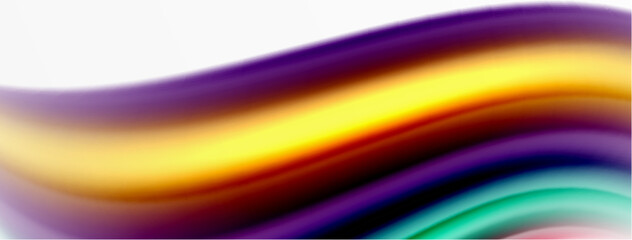 Rainbow color silk blurred wavy line background on white, luxuriously vibrant visually captivating backdrop. Stunning blend of colors reminiscent of rainbow, silky and gracefully blurred wavy pattern