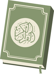 Quran islamic book vector flat illustration