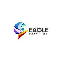 Vector Logo Illustration Eagle Gradient Colorful Style