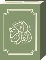 Quran islamic book vector flat illustration