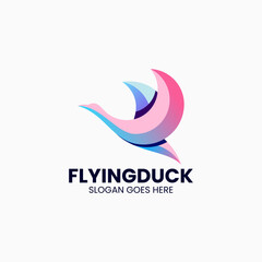 Vector Logo Illustration Duck Gradient Colorful Style