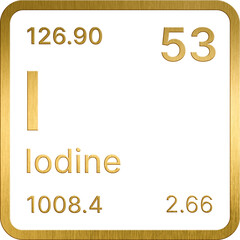 Golden 53. Iodine (I) Periodic table of the chemical elements