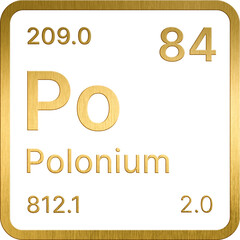 Golden 84. Polonium (Po) Periodic table of the chemical elements