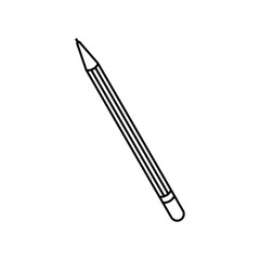 Pencil or stylus in flat design line drawing vector