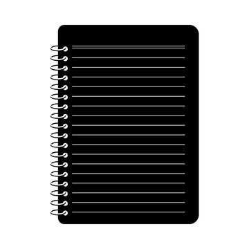 Notepad graphic with lined paper and spiral binding in vector