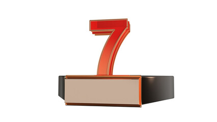 Number on podium  3d number 7