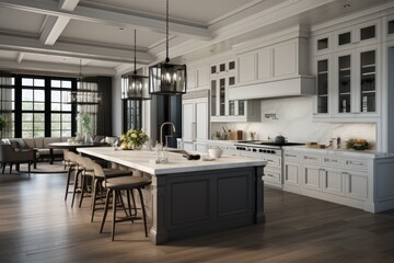 Transitional kitchen interior 