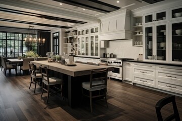 Transitional kitchen interior 