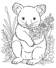 Wombat coloring page for kids