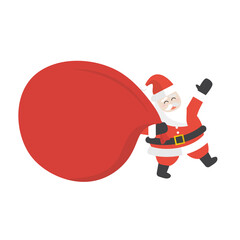 Santa Claus is carrying a huge bag