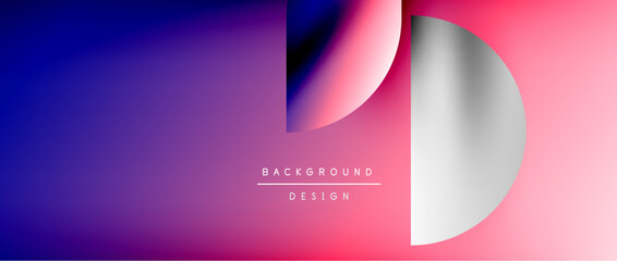 Circles and round shapes with gradients. Minimal abstract background, round geometric shapes, clean and structured design
