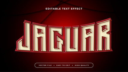 Editable text effect. Silver jaguar text on red background. © GarlicDesign