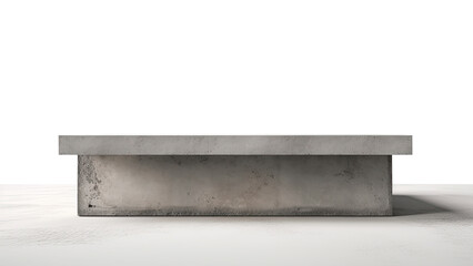 Empty cement table on isolated white background