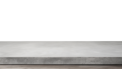 Empty cement table on isolated white background