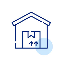 Parcel in warehouse. Pixel perfect, editable stroke icon