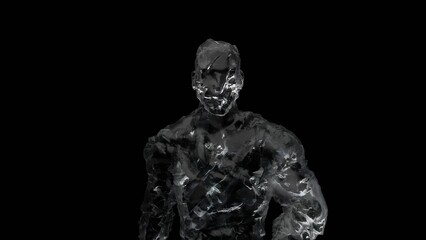 ice man, abstract silhouette, 3d render