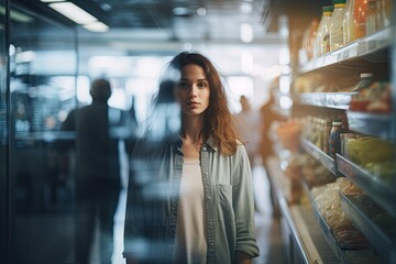 Woman in grocery store