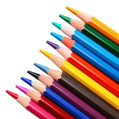 Fototapeta premium Color pencils isolated on white background, PNG, 300 DPI 