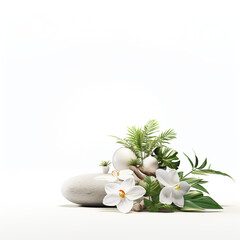 Tranquil Home Decor: Sculptures, Balls, Vases, and Plants in Minimalistic Harmony Serenity Elegant Living, AI Generated