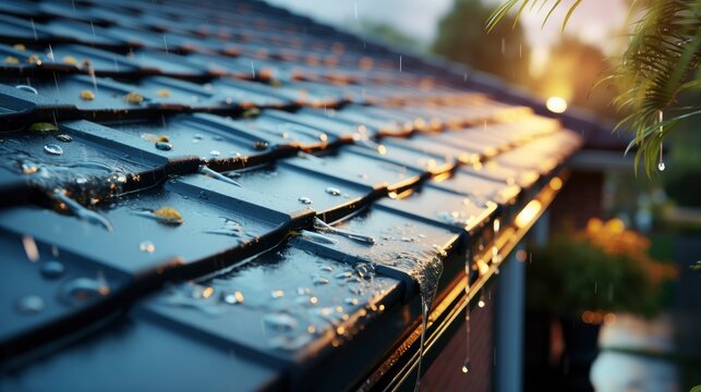 Rain Flows Down Roof , Wallpaper Pictures, Background Hd