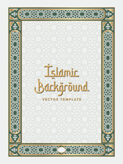 islamic background with a decorative frame and a place for text