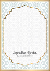islamic ramadhan eid background with a decorative frame and a place for text