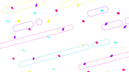 紙吹雪と流れる線の背景　白背景