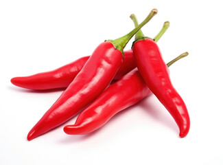  Red hot chili peppers isolated on white