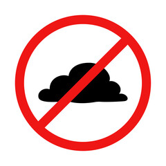 No Cloud Sign on White Background