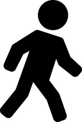 歩く人のシンプルなモノクロイラスト