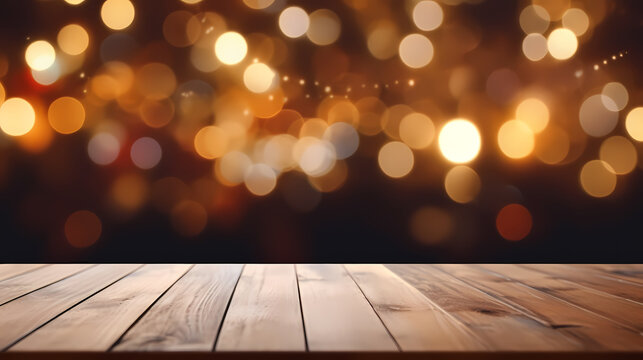 Christmas empty wooden desktop background, Christmas and holiday decoration material, PPT background