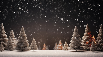 Snowy Background with a Winter Landscape Generative AI