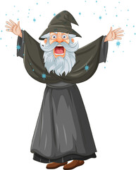 Sinister Wizard in Magical Robes