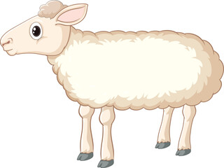 White Sheep Standing on the Side
