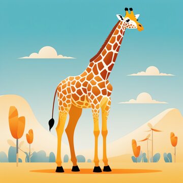 5. giraffe character illustrations with beautiful colors and new expression are delightful pictures. Generative AI