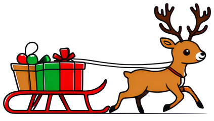reindeer and Christmas sleigh