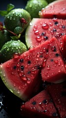 watermelon and water background , generative ai