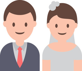 Fototapeta premium Wedding couple umbrella illustration