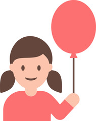 Girl hold balloon illustration