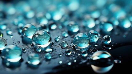 Blue Color Tone Close Rain Water , Wallpaper Pictures, Background Hd