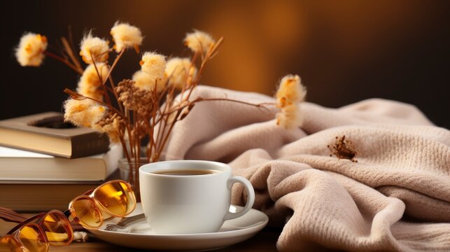 Cup Coffee Book Spectacles On Bed , Wallpaper Pictures, Background Hd