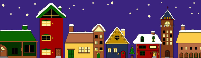 クリスマスの街中のバナー背景　3