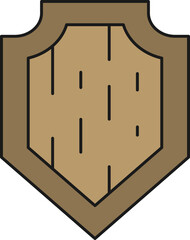 Wooden shield illustration