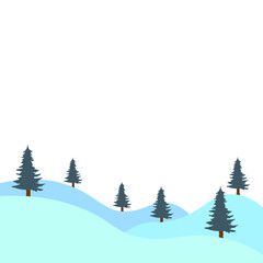 Christmas Tree And Snow Landscape