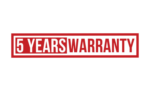 5 YEARS WARRANTY stamp red rubber stamp on white background. 5 YEARS WARRANTY stamp sign. 5 YEARS WARRANTY stamp.