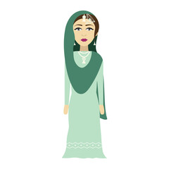 Digital png illustration of woman wearing traditional clothes on transparent background