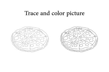 pizza outline trace and color 
