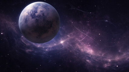 Fototapeta na wymiar Eclipse Black and Astral Lavender Cosmic Nebula Abstract Pattern