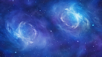 Naklejka na ściany i meble Galactic Blue and Purple Haze Cosmic Nebula Abstract