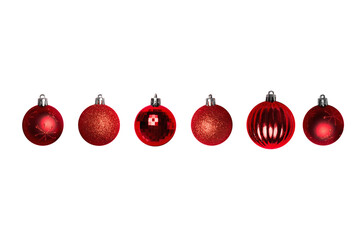 Digital png illustration of red christmas ornaments on transparent background